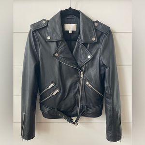 Women’s Leather Moto Jacket - M